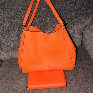 Kate Spade Vibrant Orange Shoulder Bag and Wallet